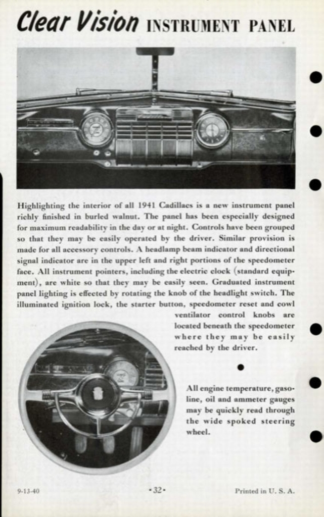 1941 Cadillac Salesmans Data Book Page 68